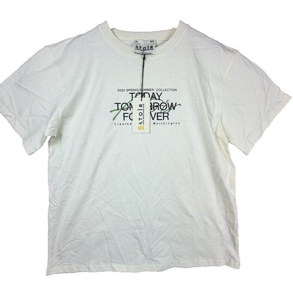 Atoir Lara Worthington T-Shirt Women M White Today Tomorrow Forever Streetwear